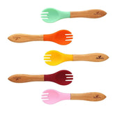 Avanchy Bamboo and Silicone Toddler Training Forks - ANB Baby